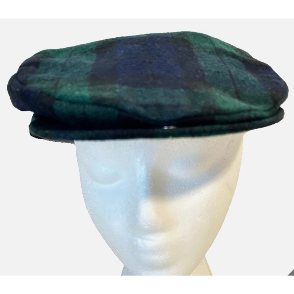 Vintage Wool Plaid Newsboy Cabbie XL Flat Hat Golf Country Gentleman Cap NWT